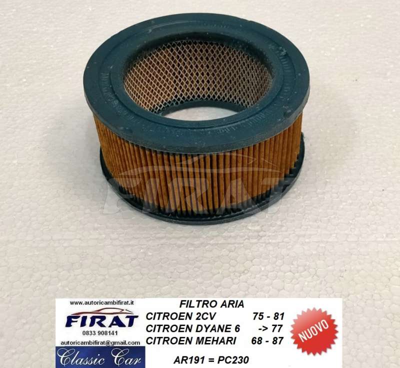 FILTRO ARIA CITROEN 2CV DYANE 6 MEHARI (AR191)